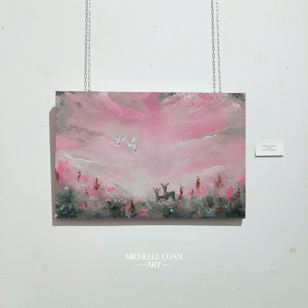 finding love at sunset, original painting